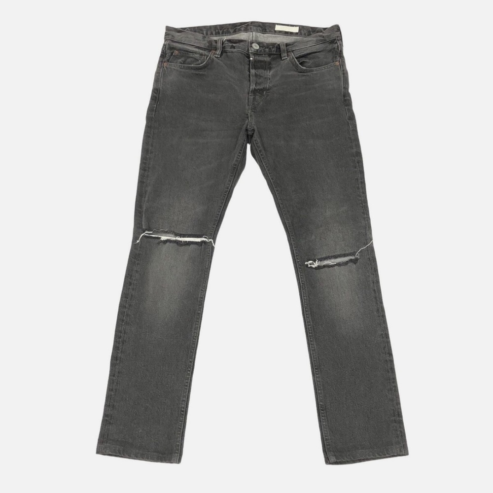 All Saints Cigarette Skinny Jeans Men's Size 30 Black/Gray Distressed